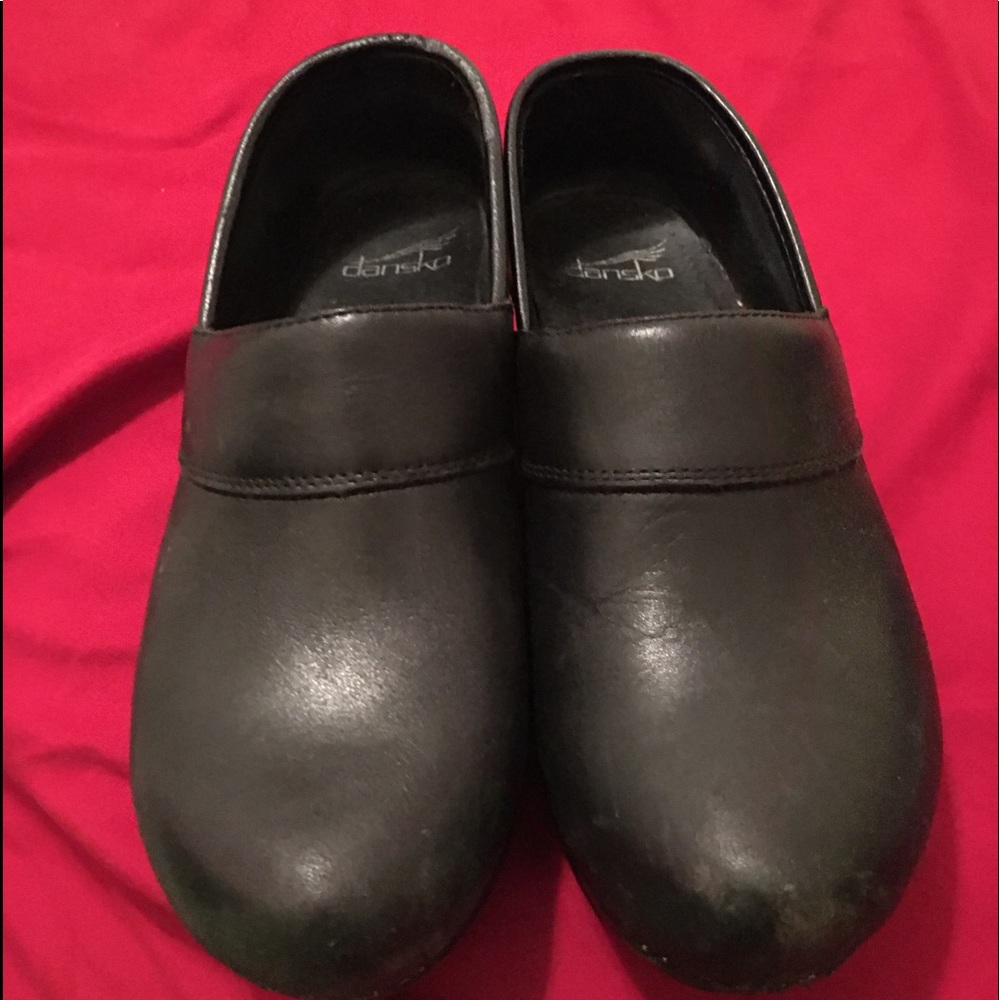 Dansko black leather clogs 38 women’s. Used